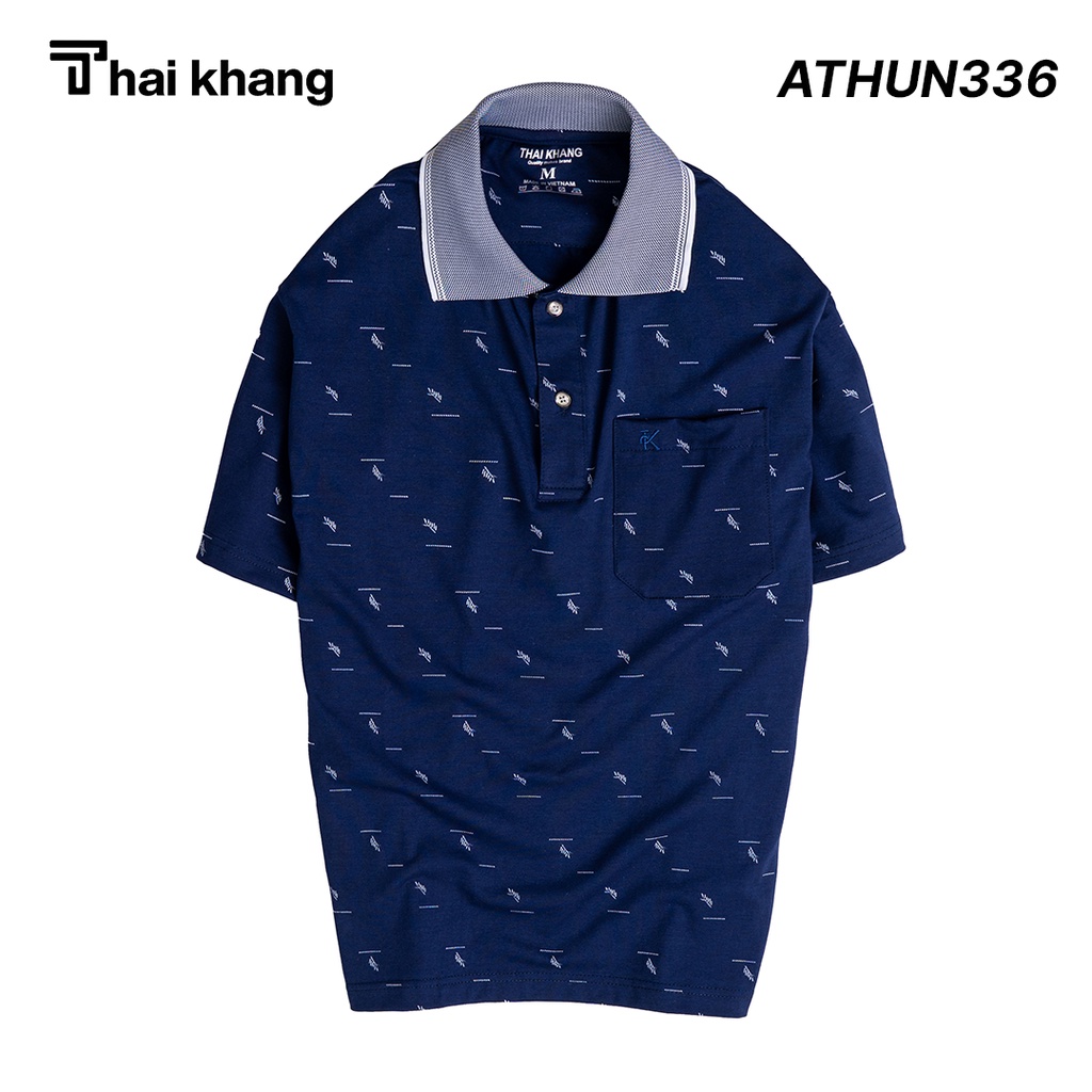 Áo thun nam trung niên họa tiết THÁI KHANG vải cotton TC 4 chiều vải mềm mặc thoải mái ATHUN33