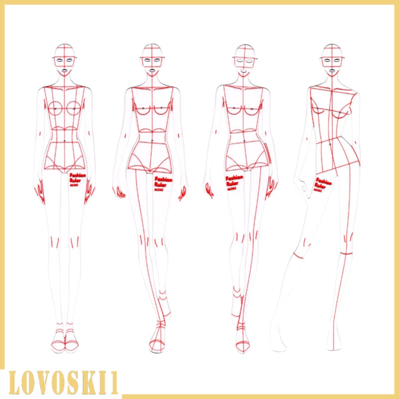 Bộ thước vẽ hình thời trang vẽ phác thảo chất lượng