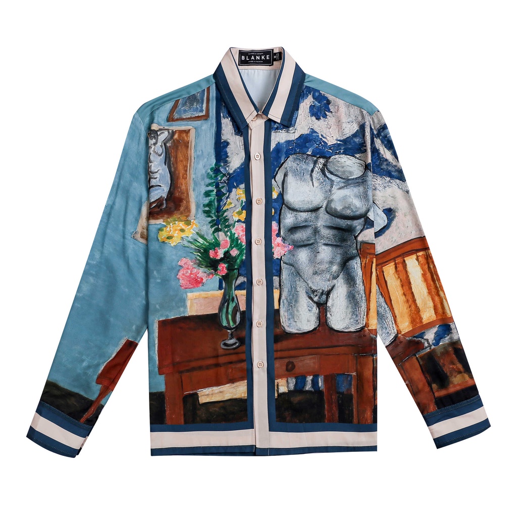 BLANKESPACE Áo Sơ Mi Tay Dài Tortune Shirt Hình In Lụa Kỹ Thuật Số Độc Quyền Thời Trang Nam Nữ Unisex