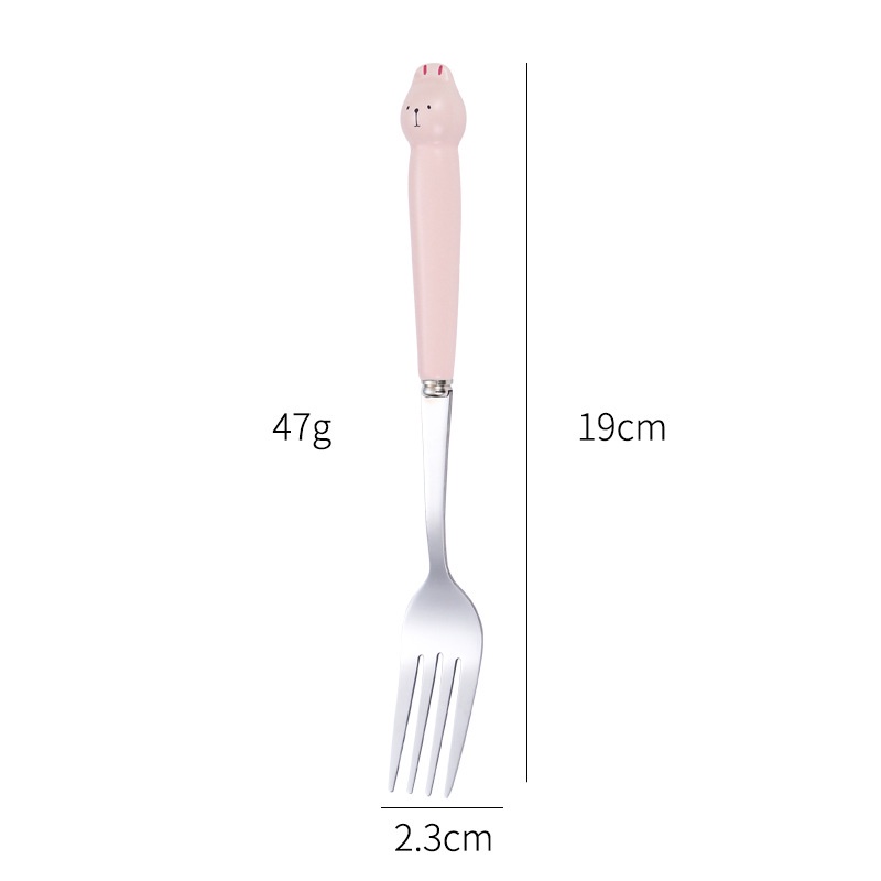 Bộ Muỗng Nĩa Bằng Thép Không Gỉ Hình Khủng Long Hoạt Hình Dễ Thương Cho Trẻ Em