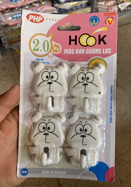 Móc dán tường tiện dụng vĩ 4 cái