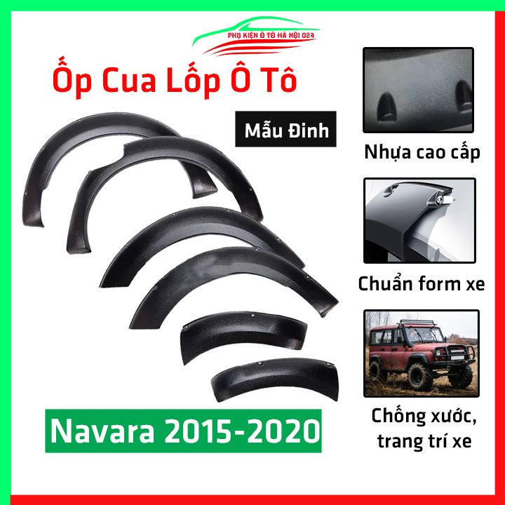 Bộ ốp cua lốp xe ô tô Navara 2015-2020 loại đinh trang trí bảo vệ lốp xe