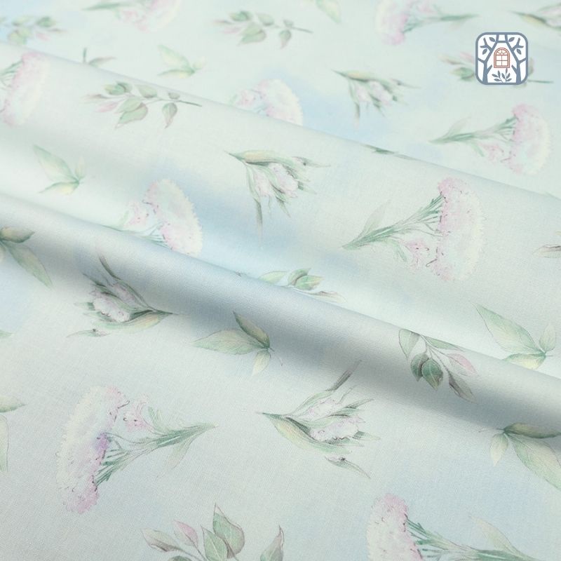 CS21-168 Vải cotton 100% tự nhiên🍒Chuanshui🍒khổ vải 145cm, hoa hồng màu pastel - vải đẹp handmade, quilt, may quần áo