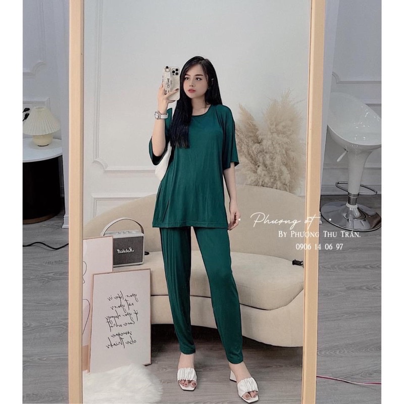 BÁN SỈ BỘ COTTON DẺO 4 MÀU CHO NỮ- Áo cộc quần dài