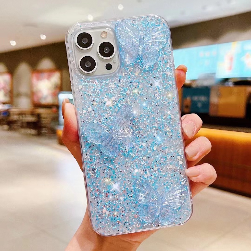 Ốp Điện Thoại Mềm Trang Trí Hình Bướm 3D Cho Xiaomi Mi 11T 11 10T lite POCO X3 Pro M3 Redmi Note 8 7 Pro