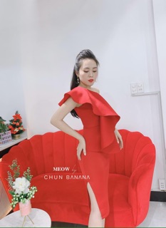 Combo Đầm Đỏ Đính Đá Sang Trọng