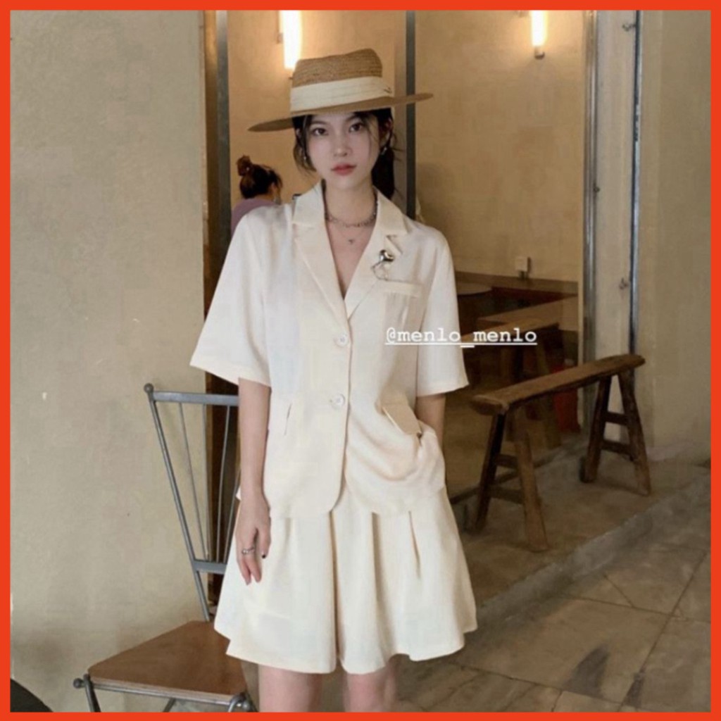 Set Đồ Nữ Đẹp Set Vest 3 Món Gồm Áo Kèm Váy Và Áo 2 Dây Cực Hot