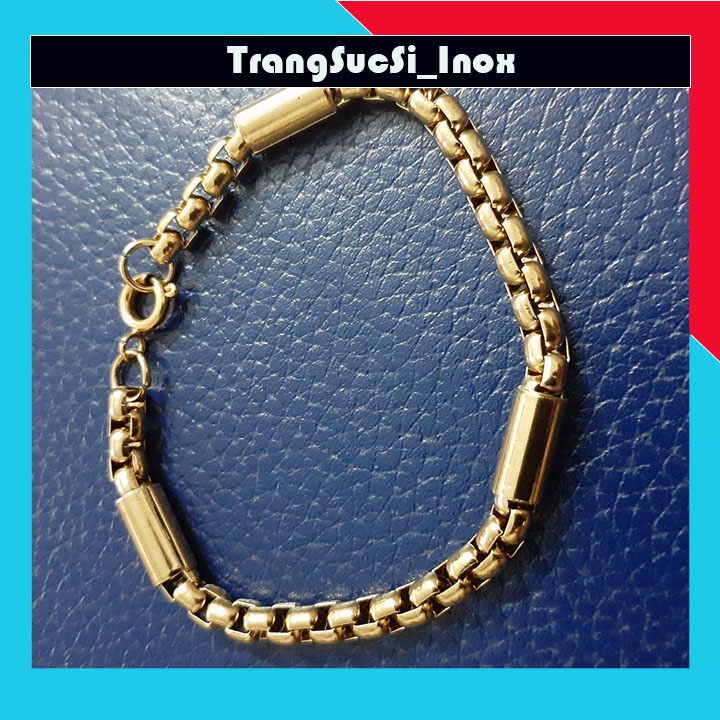 Sỉ Lắc tay kiểu ống trúc khóa xịn mạ vàng sáng đẹp, không đen, phù hợp cho cả nam và nữ