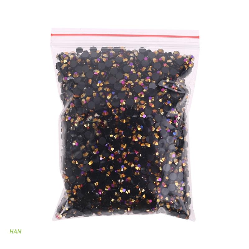 Set 5000 Viên Đá Pha Lê Màu Đen Gradient Hình Tròn Dùng Để Trang Trí Túi/Túi Xách/Túi Xách/Điện Thoại