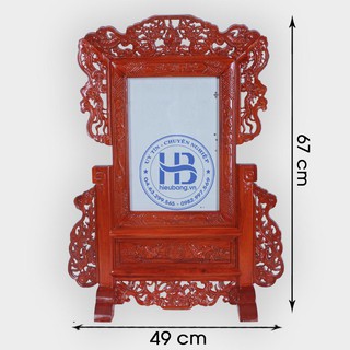 Khung ảnh thờ gỗ hương,khung hình thờ long ly quy phượng lọng thủng