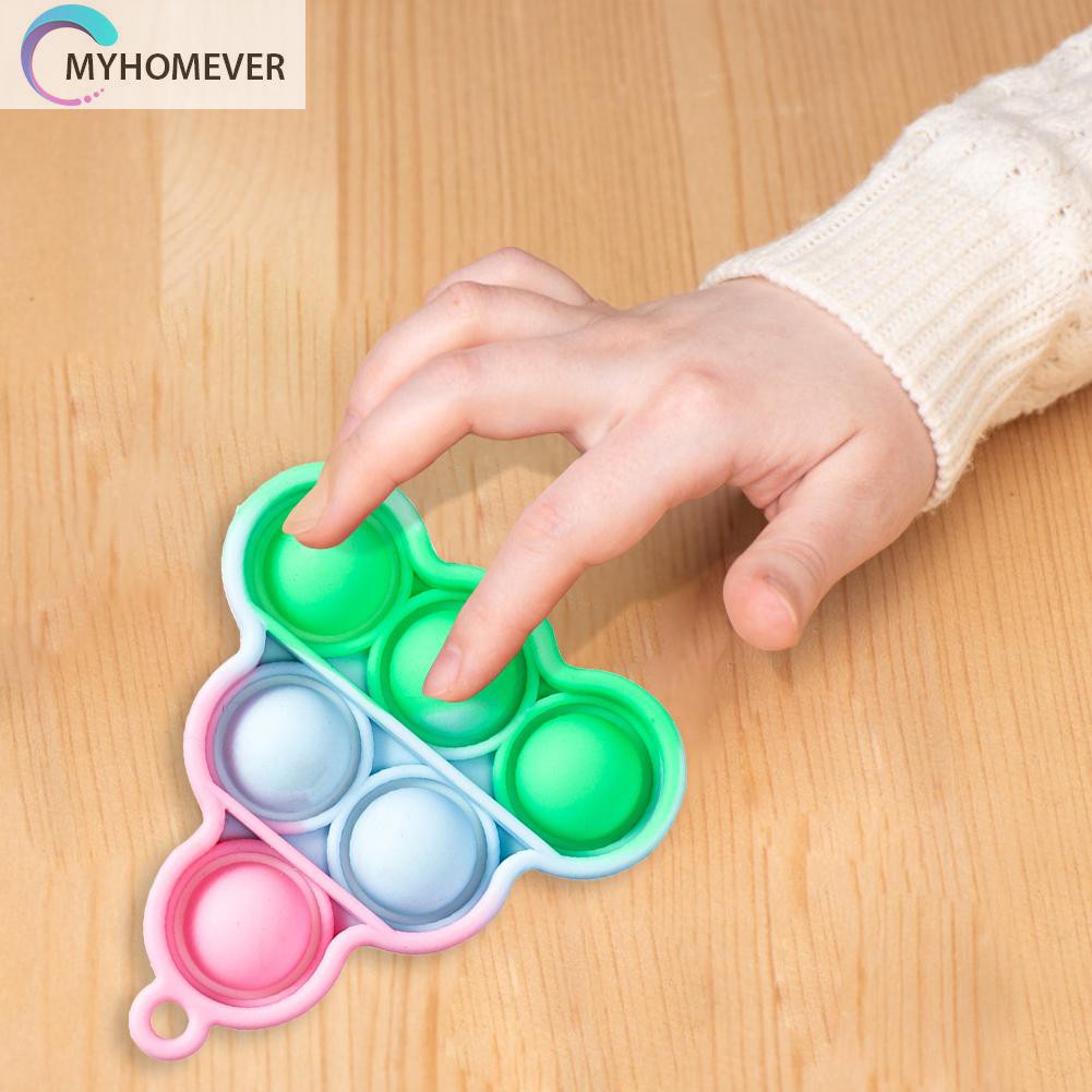 Pop It Fidget Đồ chơi Tie Dye Colorful Push Bubble Sensory Autism Anti Stress Silicone Keychain