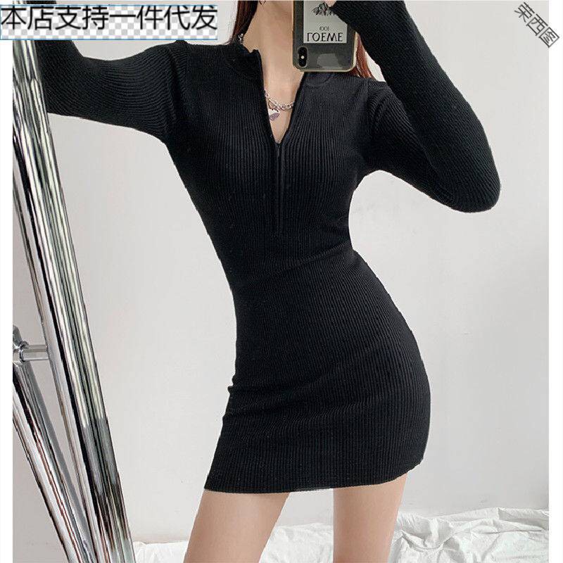 Váy đầm body ôm sát có phối khóa kéo, cổ ba phân thiết kế sang chảnh, cuốn hút, form chuẩn đẹp, hợp thời trang | BigBuy360 - bigbuy360.vn