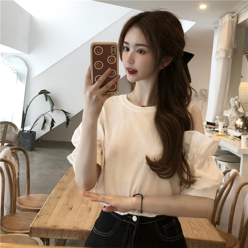 Áo Thun Tay Phồng Cổ Tròn Thời Trang Hàn Quốc