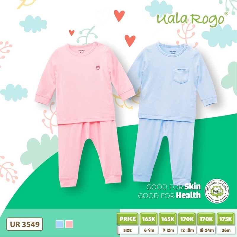 Bộ dài tay cài vai Petit Ualarogo
