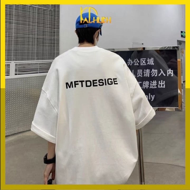 Áo thun tay lỡ form rộng unisex in MFTDESIGE vải thun cotton hàng dày dặn chuẩn bán shop,freesize dưới 75kg
