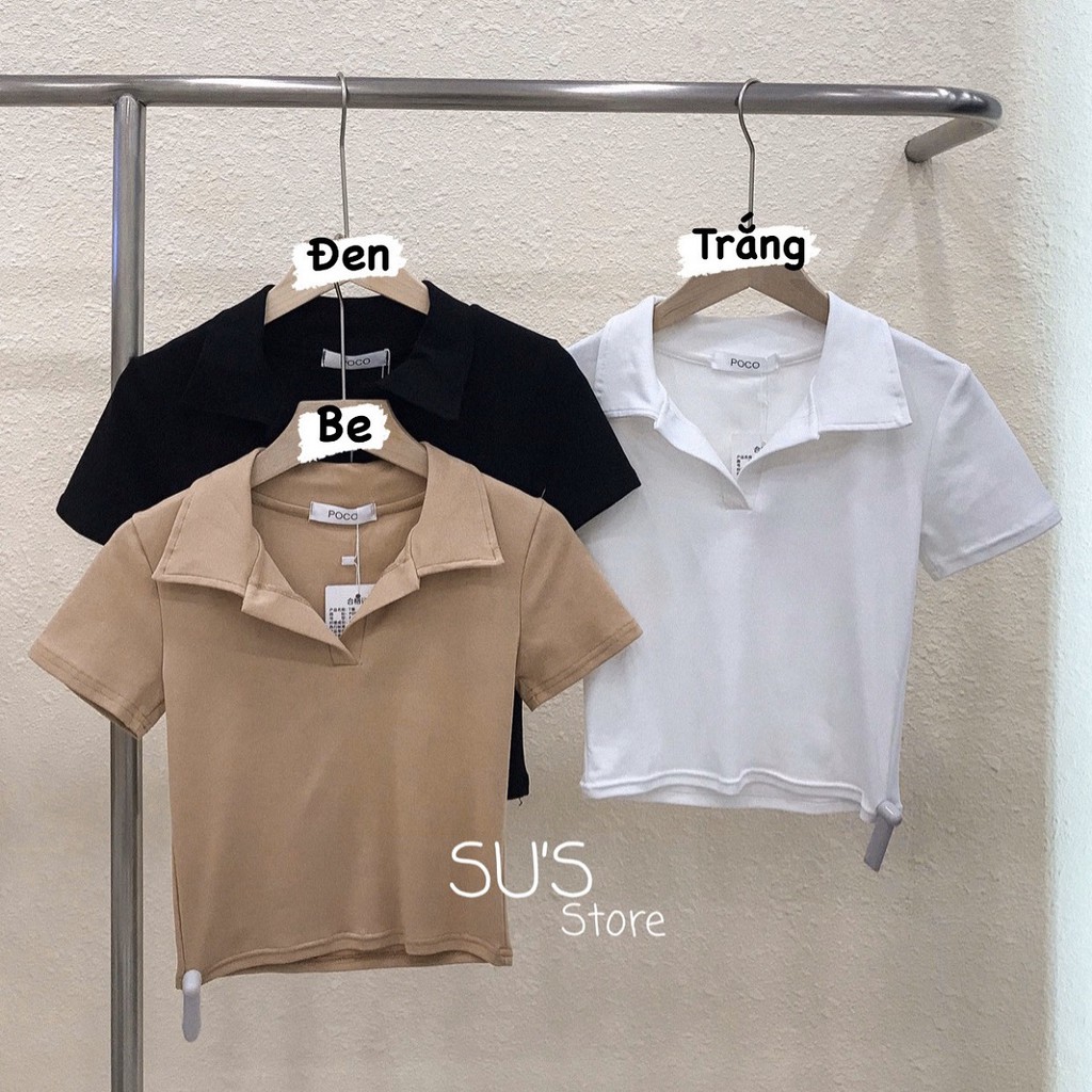 [Mã WASKT304 giảm 15% tối đa 30K đơn 99K] Áo croptop trơn cổ polo A1733 SUSTORE | BigBuy360 - bigbuy360.vn