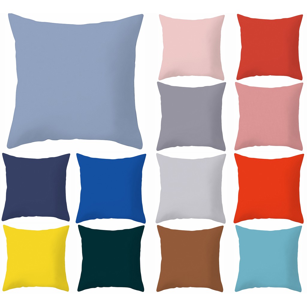 Áo gối màu trơn hai mặt hình vuông 40×40/45×45/50×50/60×60 trang trí ghế sofa trong nhà