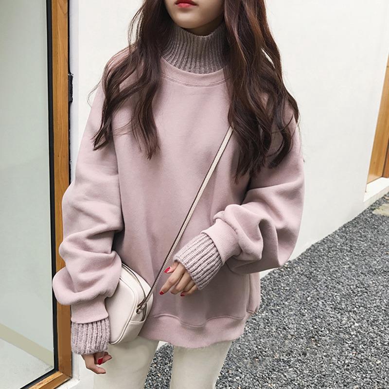 Women Sweater Autumn Winter Cute Solid Color Sweatshirt Loose Casual Turtleneck Long Sleeve Women Jacket | BigBuy360 - bigbuy360.vn