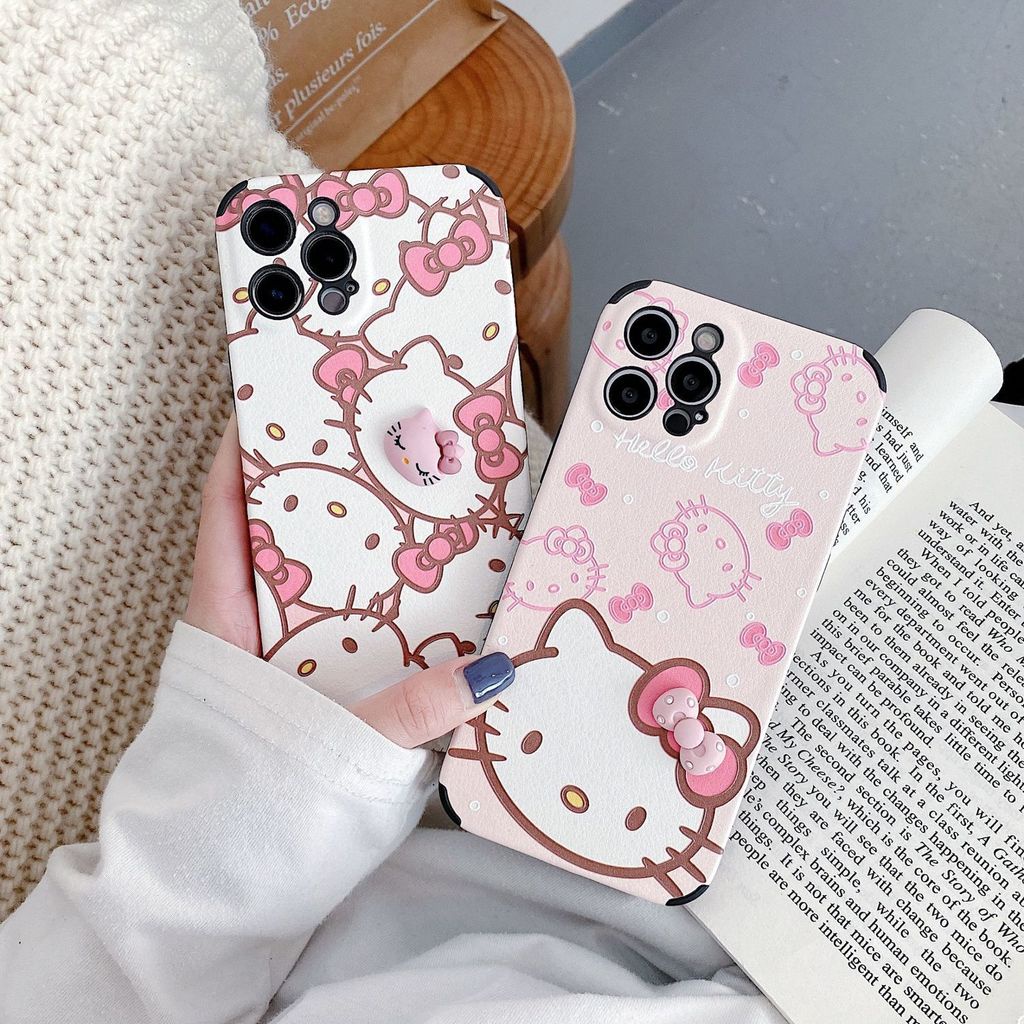 Ốp Điện Thoại Họa Tiết Hoạt Hình Mèo Hello Kitty Dễ Thương Cho iphone 12 11 Pro Max X Xs Max Xr 7/8 7plus/8plus Qvp8