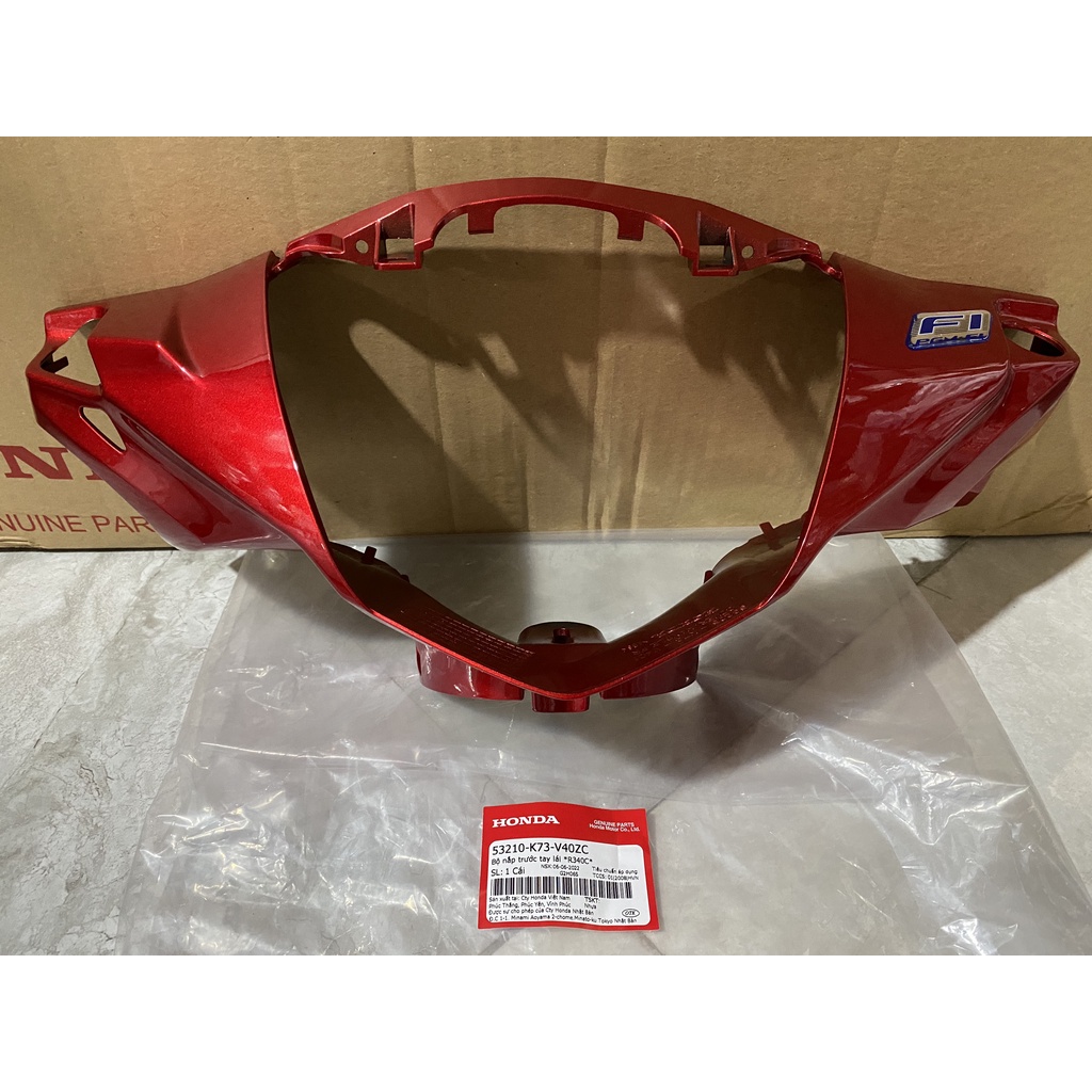 Bộ nắp ốp trước tay lái - bàn thờ HONDA FUTURE 125 năm 2018-2019 màu Đỏ. *R340C* 53210K73V40ZC