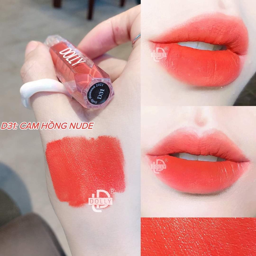 Son Kem Lì  DOLLY DIAMOND VELVET Không Chì Cao Cấp NEW 2022