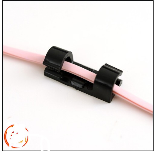 Bộ 20 kẹp nhựa cố định dây cáp điện dán tường dán bàn