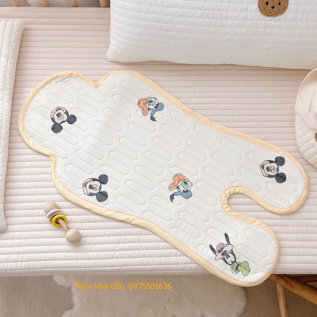 Tấm lót xe đẩy em bé chất liệu điều hòa Cao Su Non Mát Lạnh Mềm Mại Thoáng Mát Phong Cách Hàn Quốc