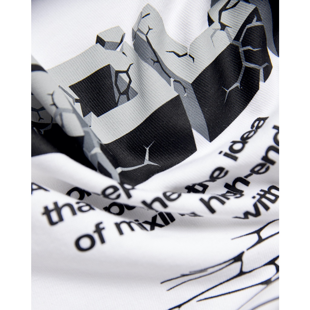 Áo thun "GOLDIE CRACKED HEAVY" 100% cotton 2 chiều màu trắng