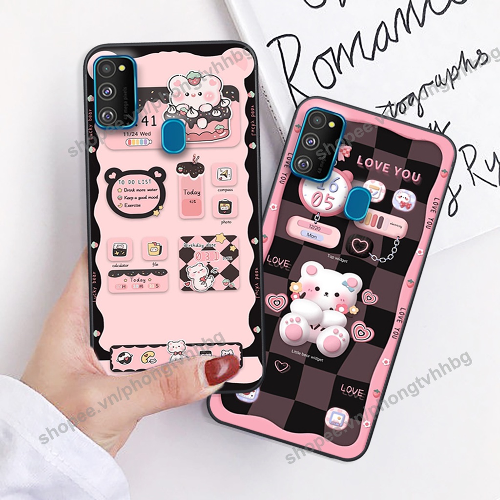 Ốp lưng Samsung M21 / M30s / M31 gấu,thỏ trắng , đồng hồ dễ thương cute cực đẹp