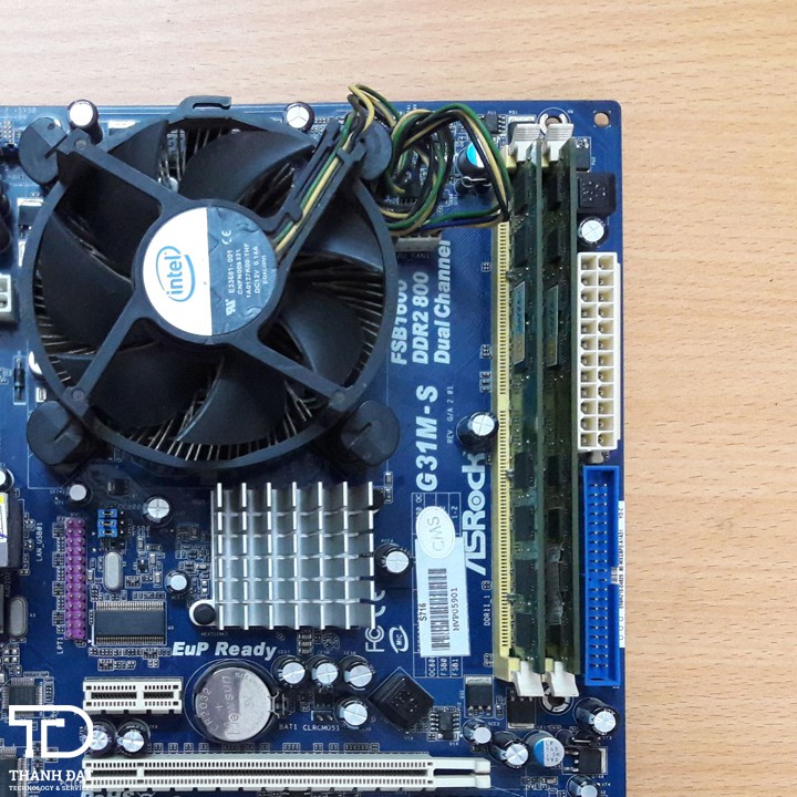 Combo Main Asrock G31, E5300, ram 2GB DDR2, Quạt 775 - Combo lắp máy văn phòng Asrock G31, E5300, ram 2G