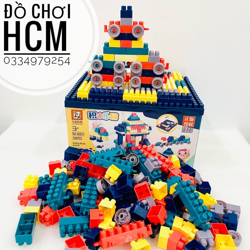 [260 - 360 CHI TIẾT] Đồ chơi xếp hình lắp ráp lego nút lớn dành cho bé thích lắp ghép lego giúp bé sáng tạo các mô hình