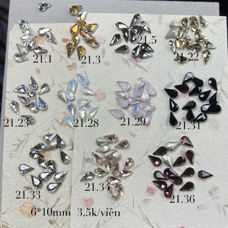 Đá khối nail cao cấp hình giọt lệ
