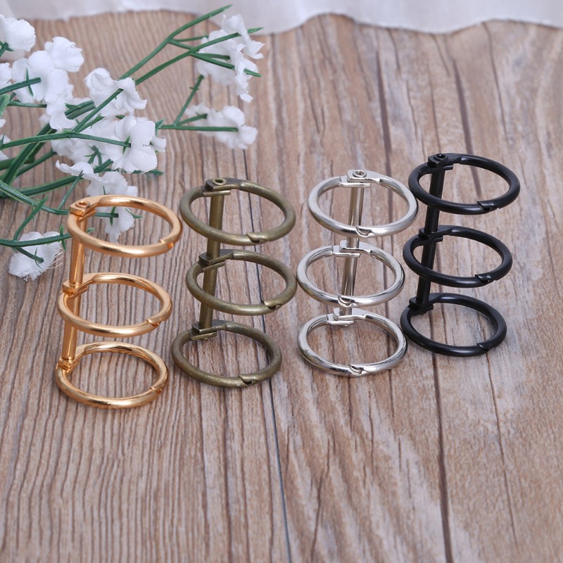 Vòng Kim Loại 3 Lỗ Dùng Để Kẹp Ảnh / Sổ Tay / Nhật Ký