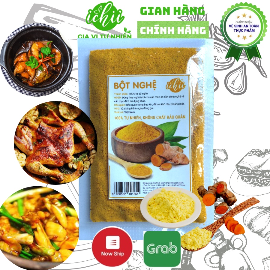 Bột nghệ nguyên chất ICHII gia vị nấu ăn gói 10g