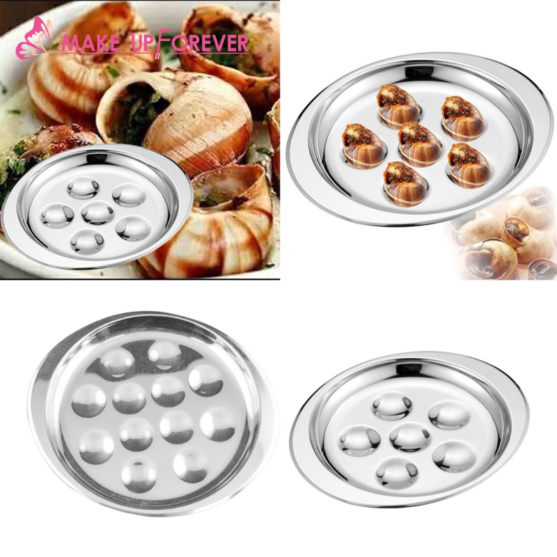 [Make_up Forever] Stainless Steel Snail Mushroom Escargot Plate Dishes Compartment 196X167mm