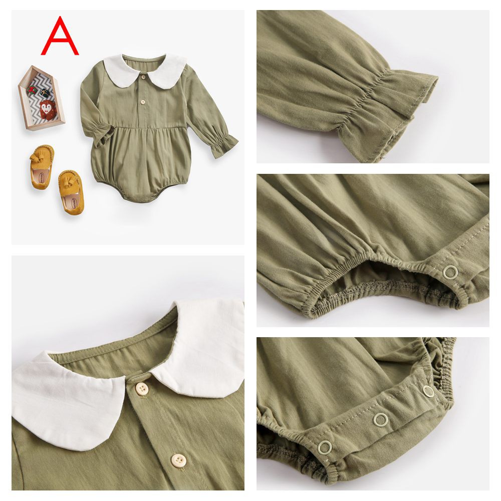 Bộ Áo Liền Quần Cotton Sanlutoz Dài Tay Thời Trang Cho Bé Gái Sơ Sinh