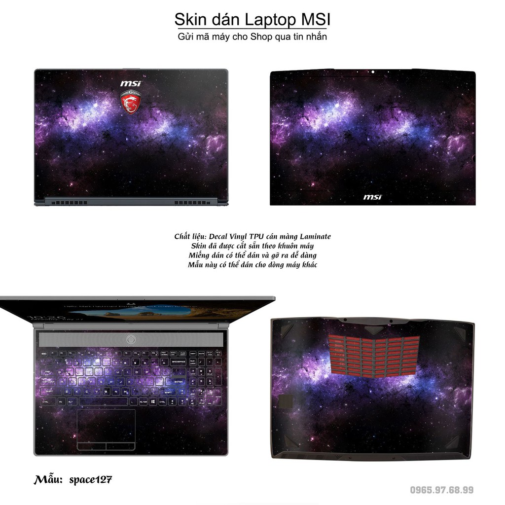 Skin dán Laptop MSI in hình không gian nhiều mẫu 22 (inbox mã máy cho Shop)