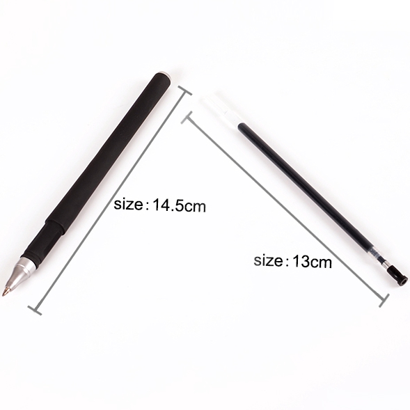 Bút Mực Gel Nhám Màu Đen Trơn Ngòi 0.5Mm