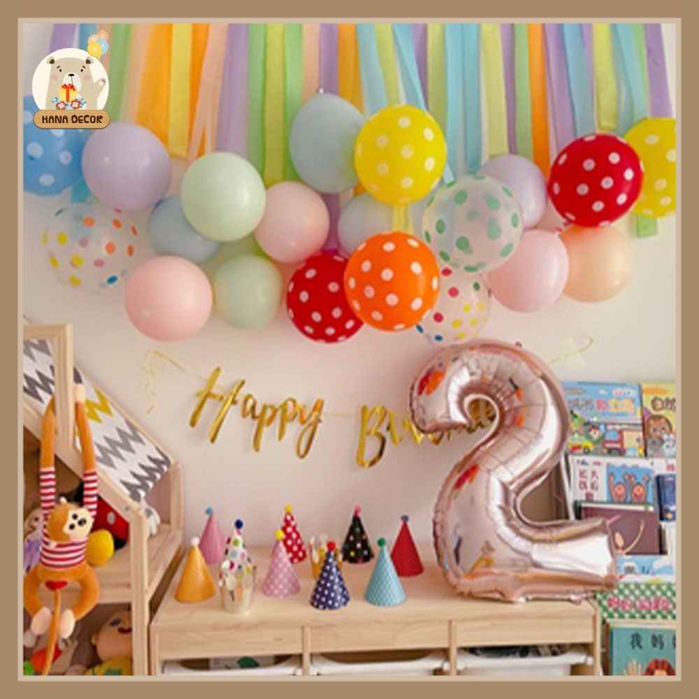Bộ 6 cuộn giấy màu pastel trang trí sinh nhật, thôi nôi phong cách Hàn Quốc Hana Decor