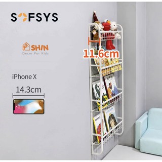 Kệ sách áp tường bằng sắt cho bé