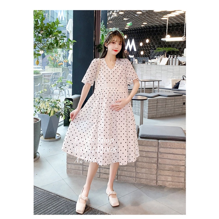 Váy Bầu Đầm Bầu Sơ Mi Hè A2486