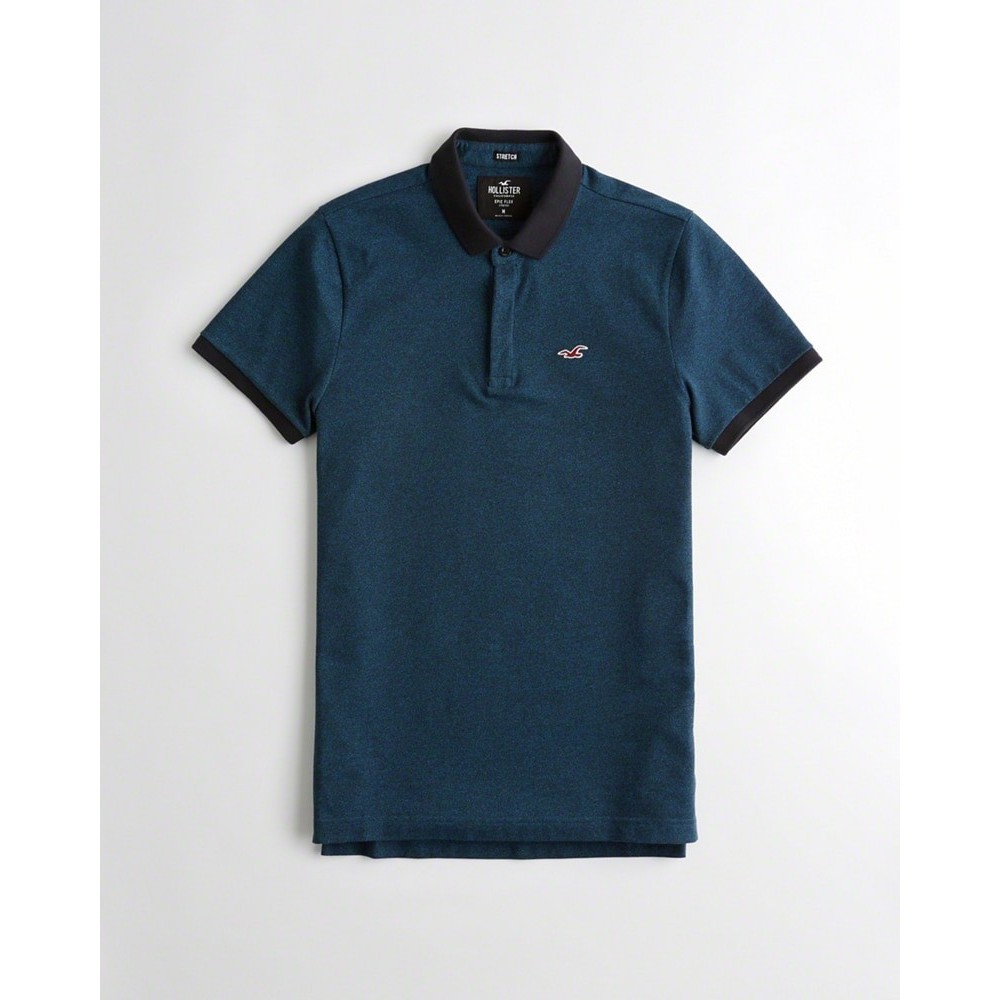 Áo thun nam Hollister HOL-PO182 Stretch Slim Fit Polo dark heather teal