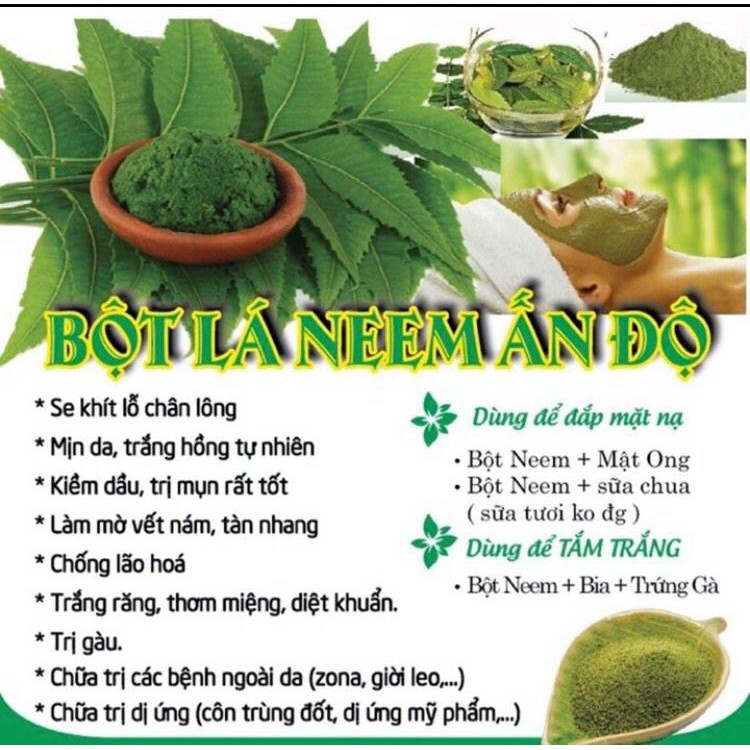 500g Bột Lá Neem Ấn Độ Sấy Lạnh