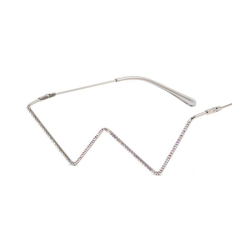 Mắt Kính Gọng Kim Loại Hình Chữ V Thời Trang Theo Phong Cách Phương Tây