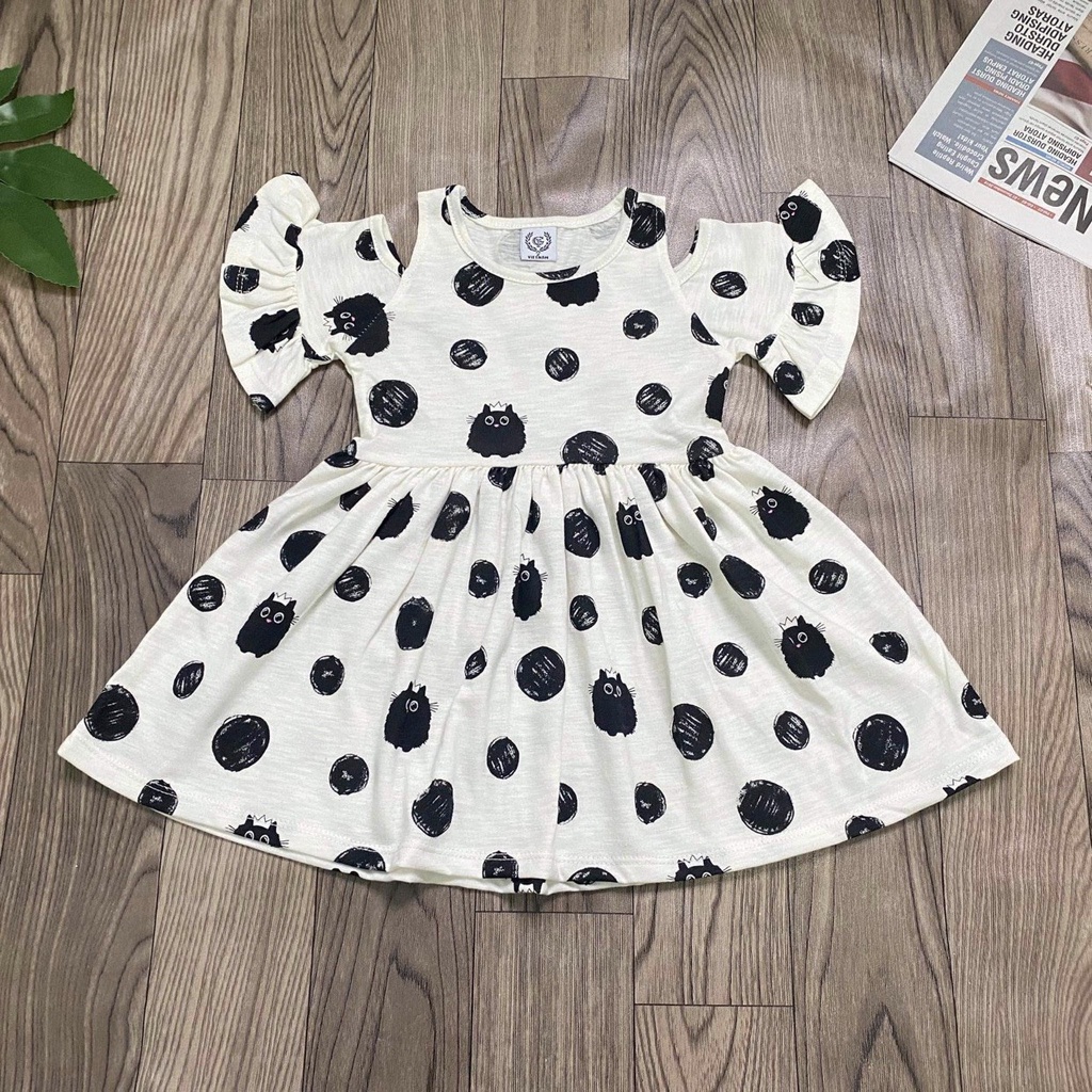CHỌN MẪU link 1- Váy đầm cho bé kiểu rớt vai tay xẻ, váy cộc tay cotton xuất dư, thun lạnh mềm mát đồ bộ bé gái shop NEM