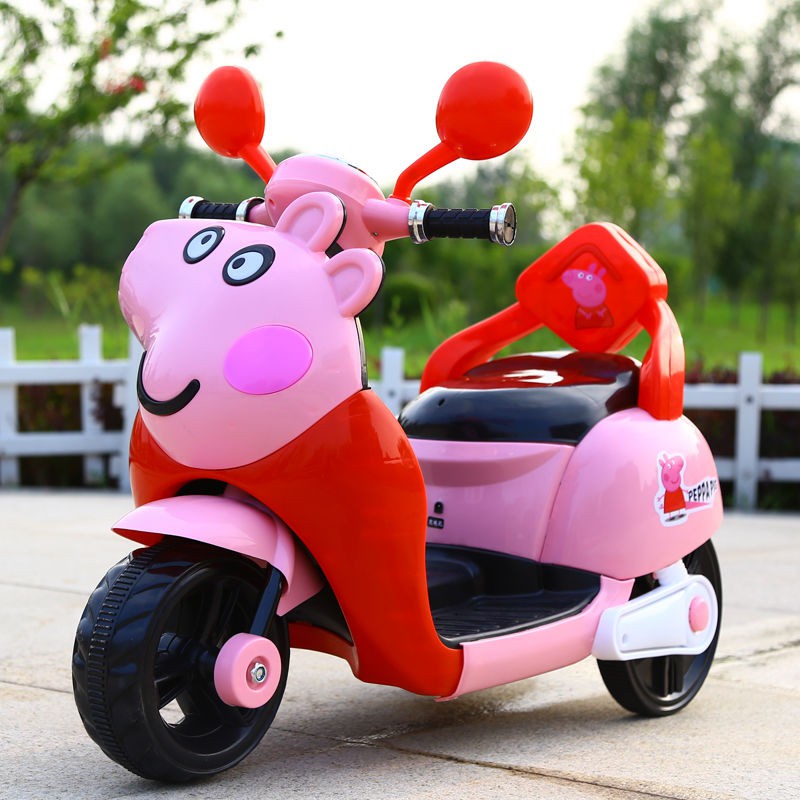 Piggy Peppa Xe máy điện trẻ em ba bánh Bé trai và gái Có thể Đi đạp