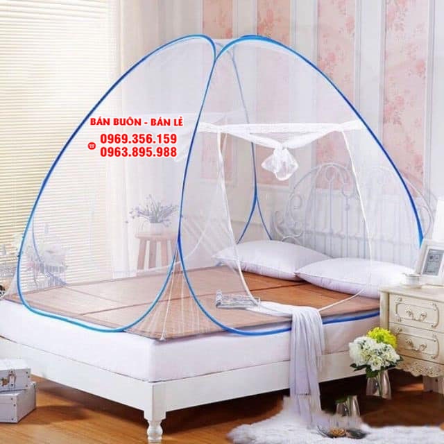 Màn chụp tự bung có hoa, màn chụp người lớn 1m8*2m