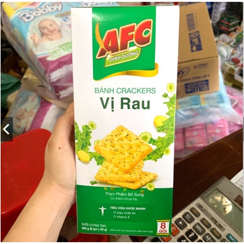 Bánh AFC Dinh Dưỡng Vị Rau/Lúa Mì Hộp 200g( Mẫu Mới)