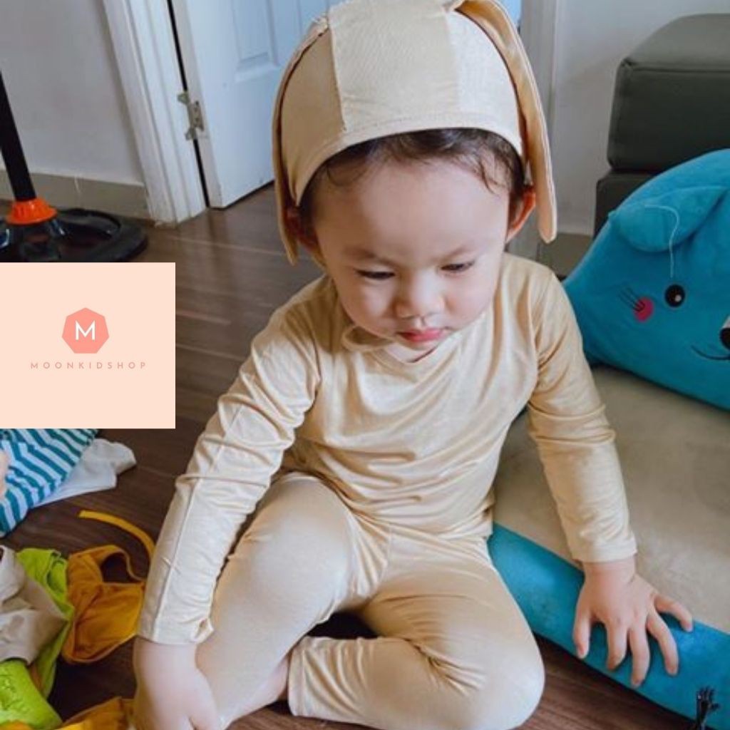 Bộ MinKy Mom Dài Tay CHO BÉ 💝TẶNG MŨ TAI THỎ💝cotton Cao Cấp 100% co giãn 4 chiều thấm hút mồ hôi cực tốt