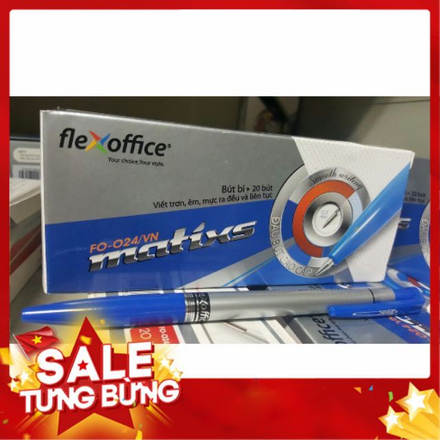 Bộ 5 bút bi 024 xanh - đen - đỏ